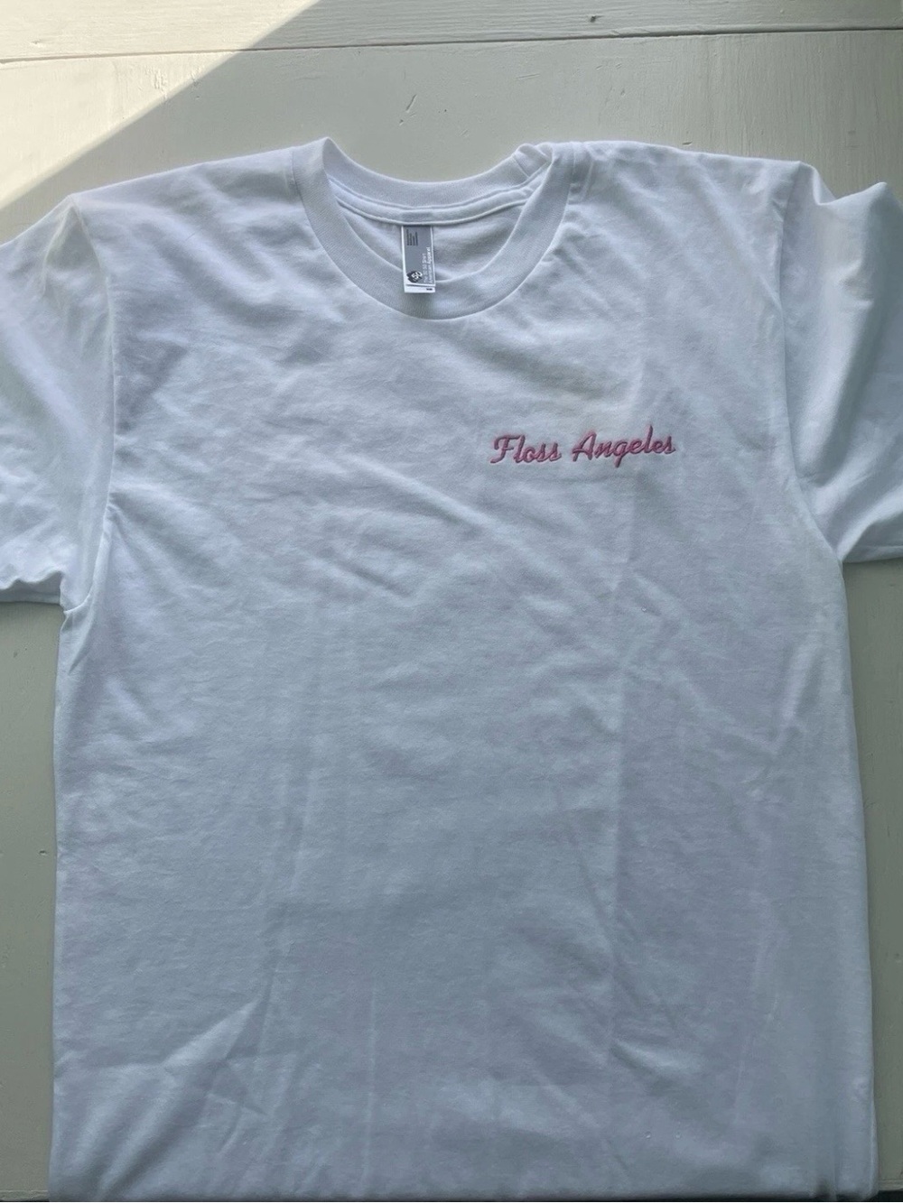 NWOT American apparel 50/50 Floss Angeles Los Angeles LA embroider T shirt XS